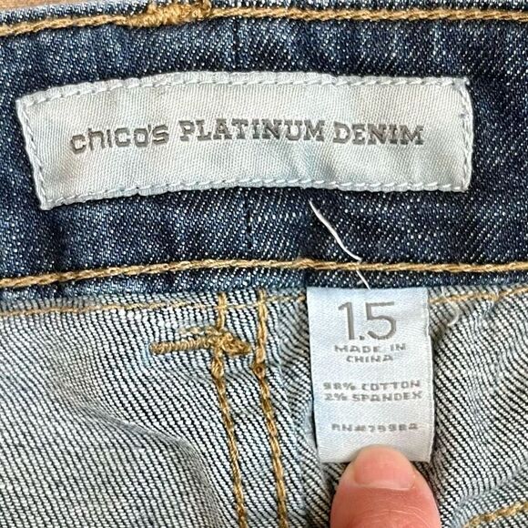 Chico’s Platinum Denim Ultimate Fit Cropped Jeans 1.5 Medium 10 - Picture 5 of 10